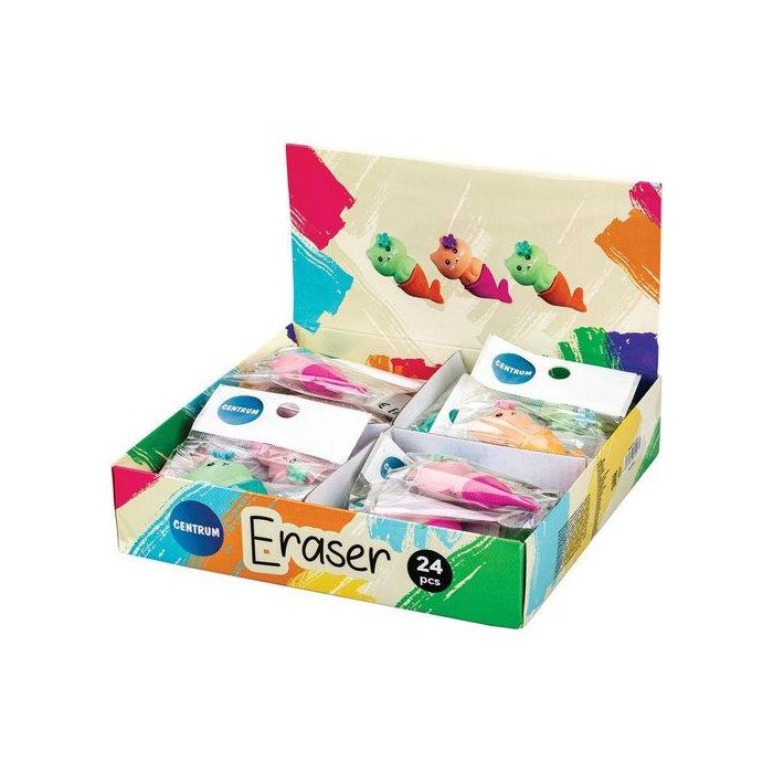 Goma De Borrar Centrum Cat Mermaid Expositor De 24