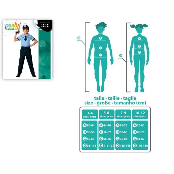 Disfraz Policia Niño Infantil Uniforme 3-4 Años 3