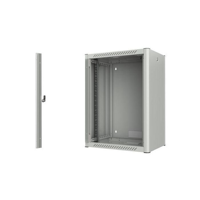 Lanview 19" Rack Cabinet 16U 60x45 Fondo 450mm Mural Profesional con Puerta Cristal Templado y Paneles Laterales Desmontables 1 Lanview 19" Rack Cabinet 16U 60x45 Fondo 450mm Mural Profesional con Puerta Cristal Templado y Paneles Laterales Desmontables 1