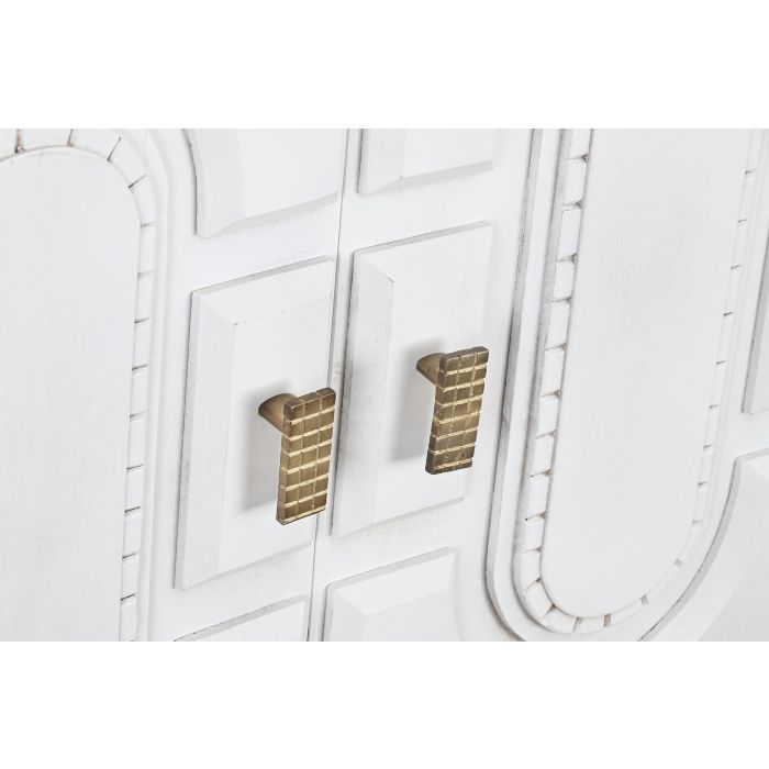 DKD Home Decor Buffet Blanco Dorado 152 x 84 x 43 cm Mango Metal 4 Puertas Hecho a Mano 6