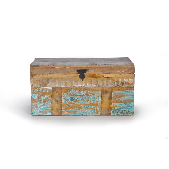 Giner y Colomer Baúl de Madera Reciclada Multicolor 40x80x40 cm