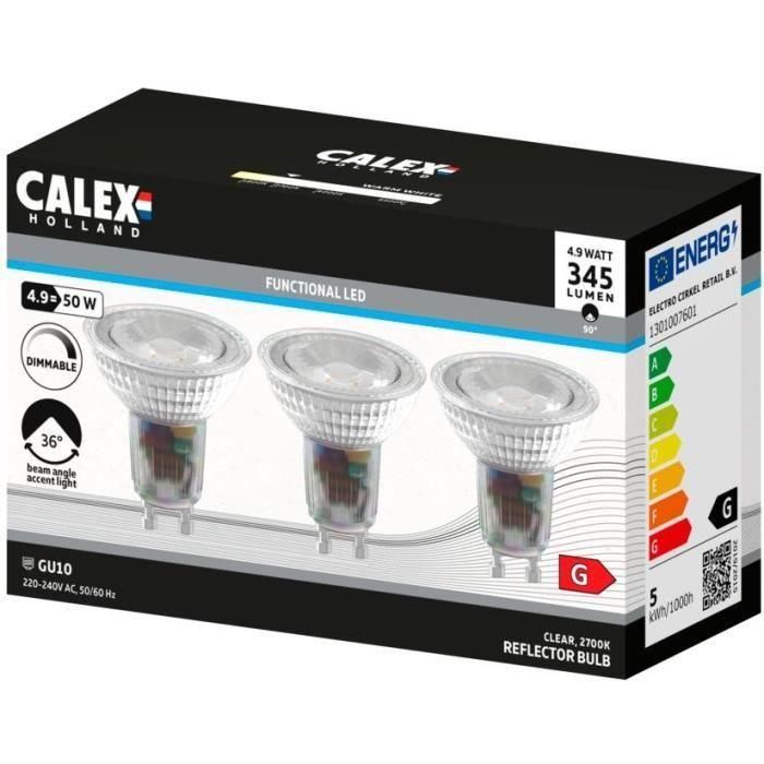 Calex CAL8712879157120 Bombilla LED Reflectora GU10 4,9W 345lm 2700K Luz Cálida Regulable Cromo 4 Calex CAL8712879157120 Bombilla LED Reflectora GU10 4,9W 345lm 2700K Luz Cálida Regulable Cromo 4