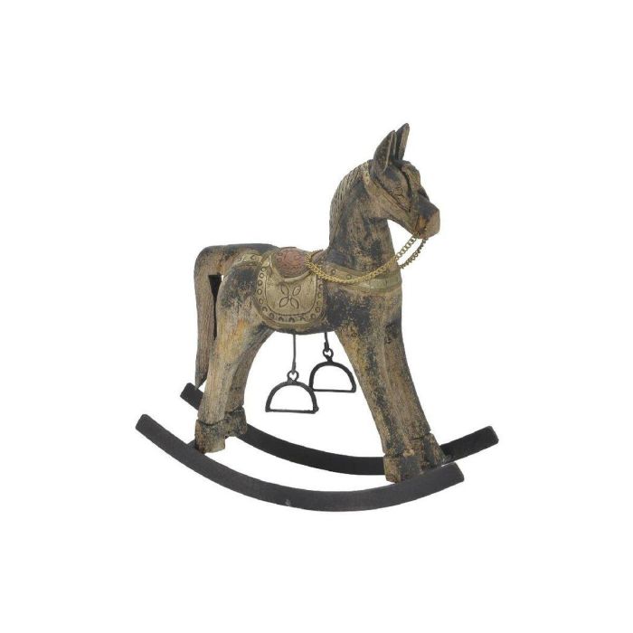 DKD Home Decor Figura Caballo Colonial de Madera y Metal Natural y Negro 34 x 31 x 9 cm Hecha a Mano DKD Home Decor Figura Caballo Colonial de Madera y Metal Natural y Negro 34 x 31 x 9 cm Hecha a Mano