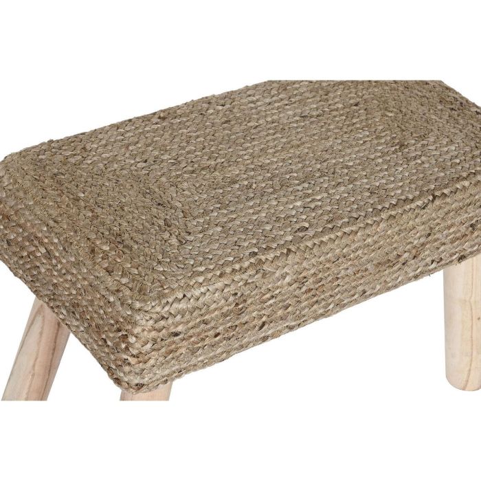 Reposapiés DKD Home Decor Marrón Yute Natural Urbano 60 x 30 x 40 cm 2