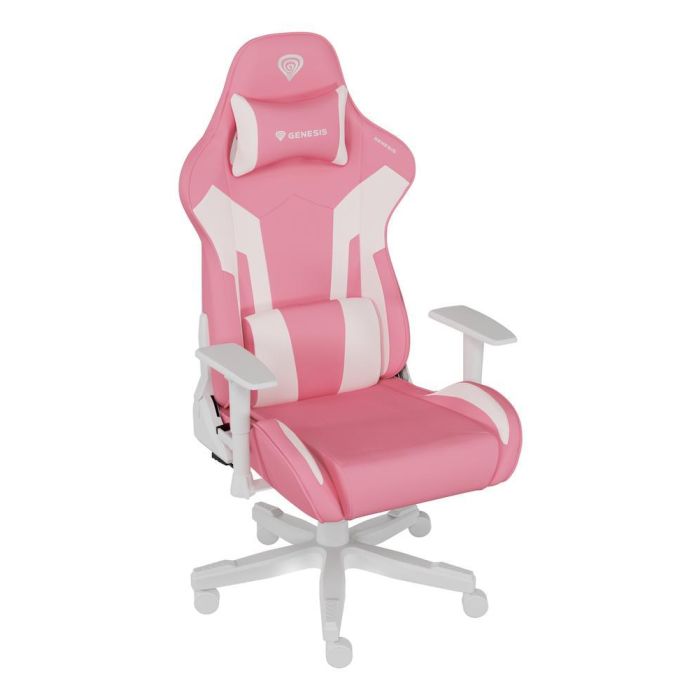 GENESIS Nitro 710 Silla Gaming Ergonómica de PC, Cuero Ecológico, Respaldo Ajustable, Blanco 2