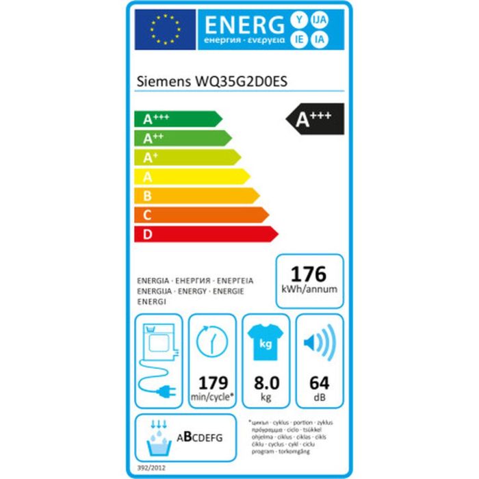 Secadora Siemens AG WQ35G2D0ES 8 kg 1 Secadora Siemens AG WQ35G2D0ES 8 kg 1