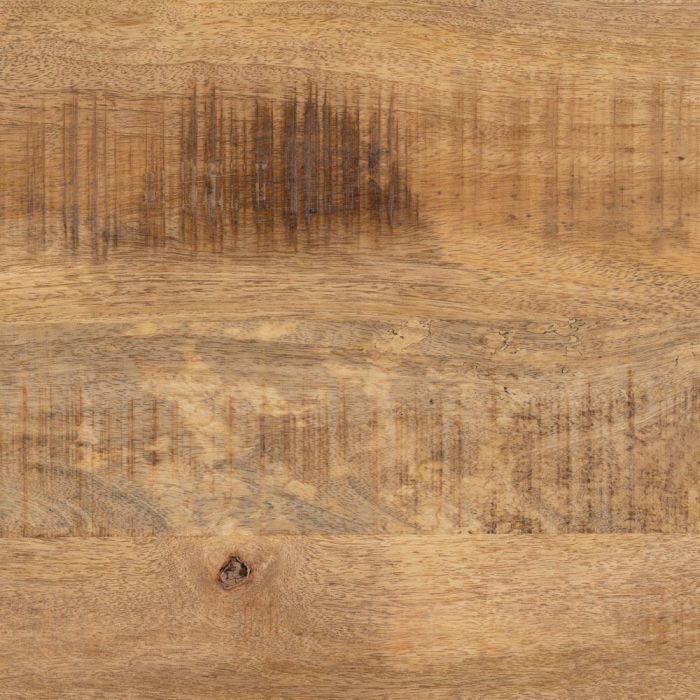 Mesa Comedor Natural-Negro Madera-Hierro 140 X 140 X 77 cm