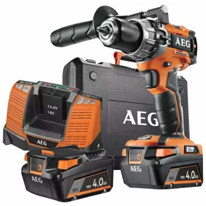 Taladro percutor AEG Brushless 18V - 2 baterías 4.0Ah - 1 cargador BSB18C2BL-402C