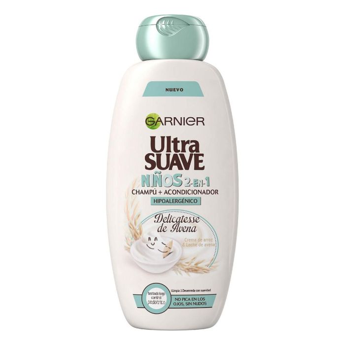 Garnier Champú + Acondicionador Ultra Suave para Niños de Avena 400 ml - Hipoalergénico y Sin Lágrimas Garnier Champú + Acondicionador Ultra Suave para Niños de Avena 400 ml - Hipoalergénico y Sin Lágrimas