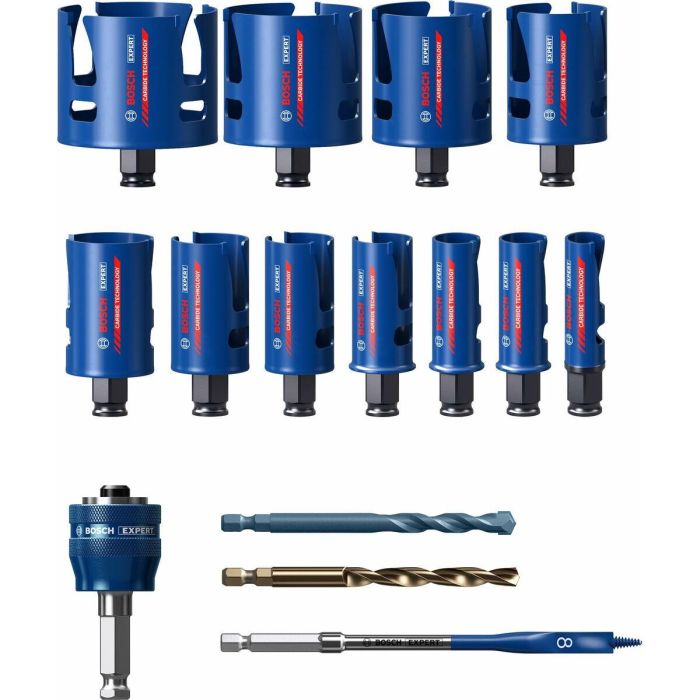 Bosch Professional BOS4059952536354 Juego de Sierras de Corona para Construcción Experto, 11 Piezas, Diámetro 20-76 mm 12 Bosch Professional BOS4059952536354 Juego de Sierras de Corona para Construcción Experto, 11 Piezas, Diámetro 20-76 mm 12