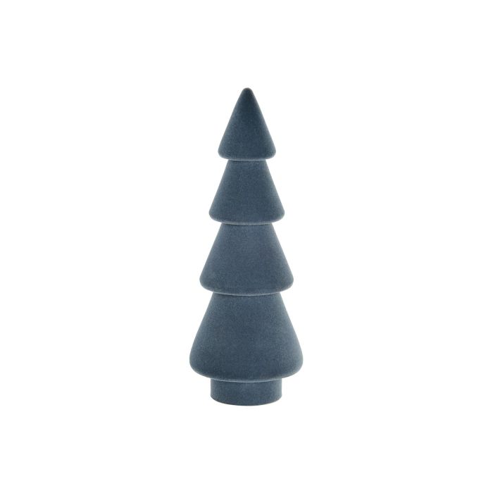 DKD Home Decor Árbol de Navidad Moderno Decoración Navideña Azul Paulownia Dimensiones 7x19x7 cm (Set de 6 Unidades)
