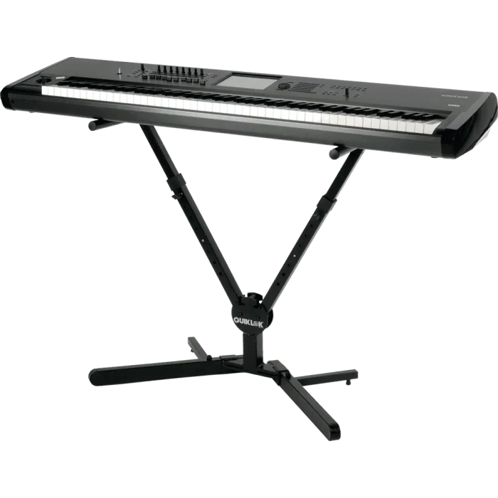 QUIKLOK Soporte Teclado Qly40 Formato "Y" / Perfil Simple Ajustable Plegable Acero Negro 1
