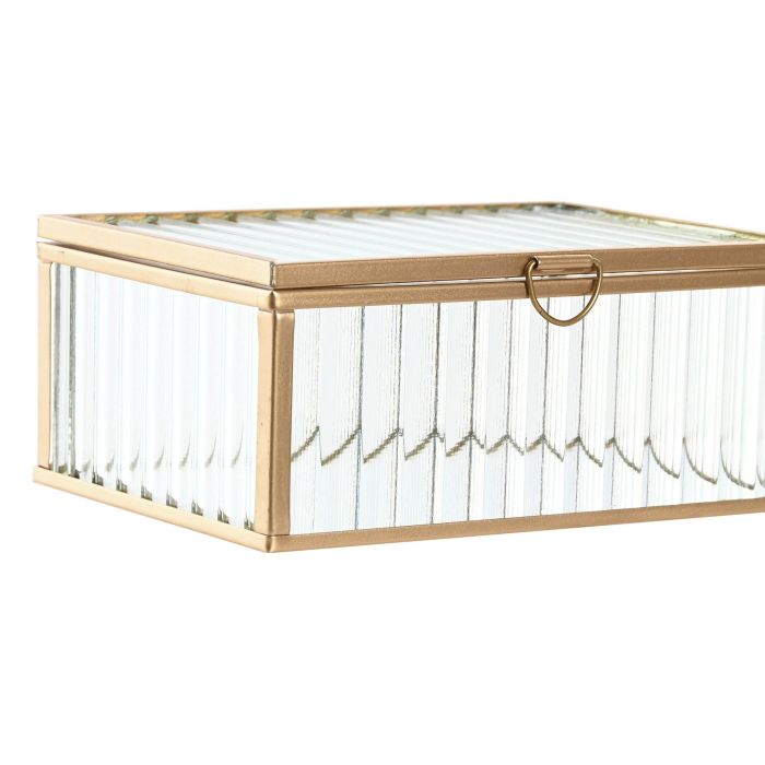 Joyero Glam DKD Home Decor Transparente Dorado 11 x 6 x 15 cm (4 Unidades) 3 Joyero Glam DKD Home Decor Transparente Dorado 11 x 6 x 15 cm (4 Unidades) 3