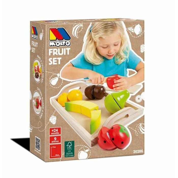 Bandeja fruta de madera set con 9 piezas. 1 Bandeja fruta de madera set con 9 piezas. 1
