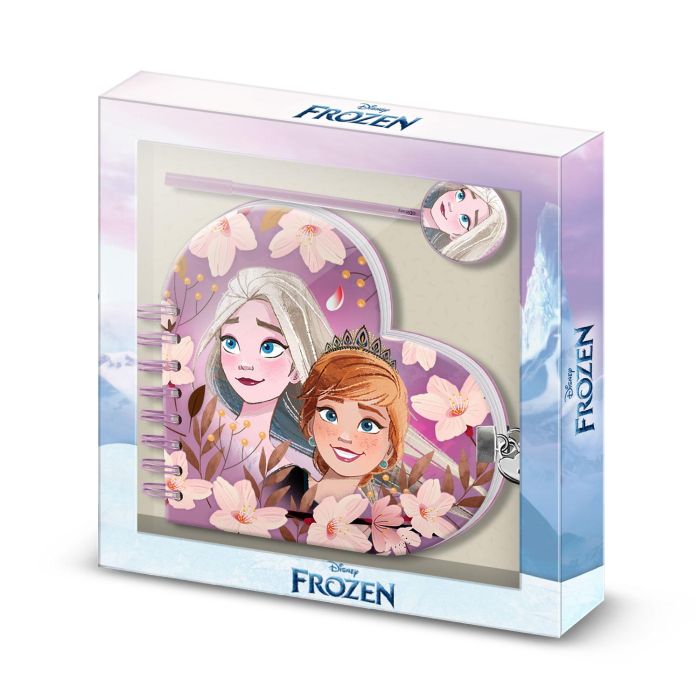 Diario Corazón Llave + Boli Petal Disney Frozen 2 Lila