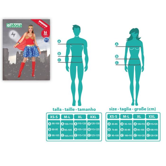 Disfraz Heroe Comic Mujer Adulto Heroína M-L 1 Disfraz Heroe Comic Mujer Adulto Heroína M-L 1