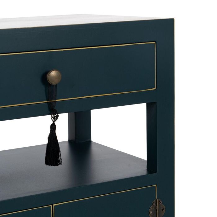 Mesita de Noche ORIENTE Azul Madera MDF 50 x 40 x 66 cm 1 Mesita de Noche ORIENTE Azul Madera MDF 50 x 40 x 66 cm 1