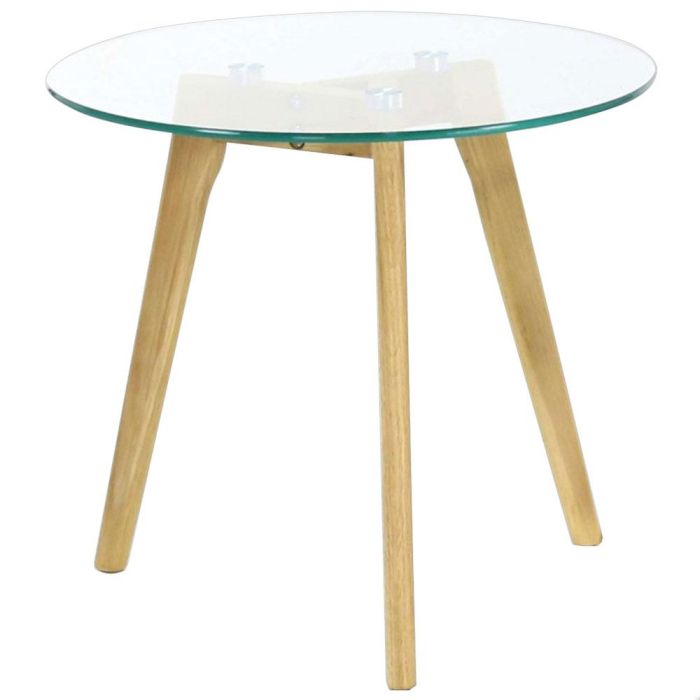 Home Deco Factory Juego de 2 Mesas Redondas de Cristal para Salón 2