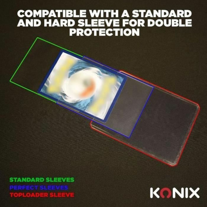 Konix AAAPQ89310 - Fundas Estándar Transparentes para Cartas - 100 Bolsillos - Compatible con Magic The Gathering y Pokémon 1 Konix AAAPQ89310 - Fundas Estándar Transparentes para Cartas - 100 Bolsillos - Compatible con Magic The Gathering y Pokémon 1