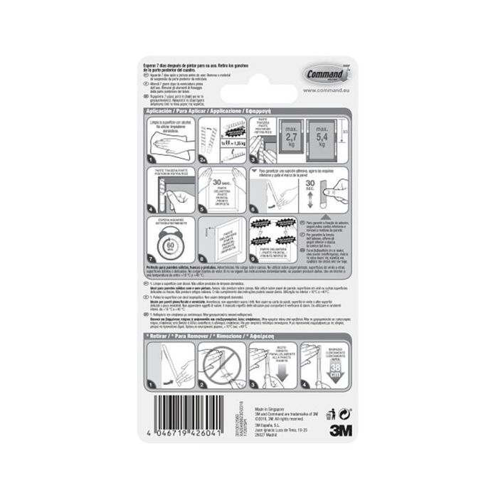 3M Command Blister Tiras Adhesivas Estrechas para Cuadros hasta 5,4kg 7100127050 2 3M Command Blister Tiras Adhesivas Estrechas para Cuadros hasta 5,4kg 7100127050 2