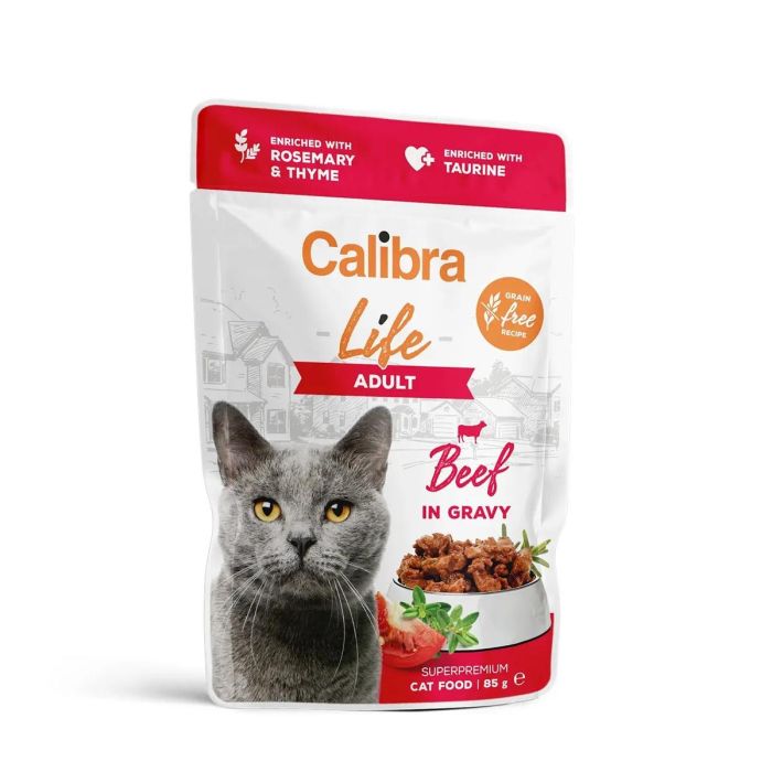 Calibra Cat Life Pouch Adult Buey En Salsa 28x85 gr