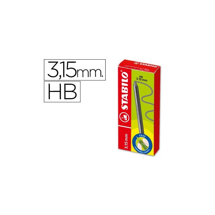 Minas Stabilo Easy Ergo Grafito Hb 3,15 mm Caja De 6 Minas 15 unidades