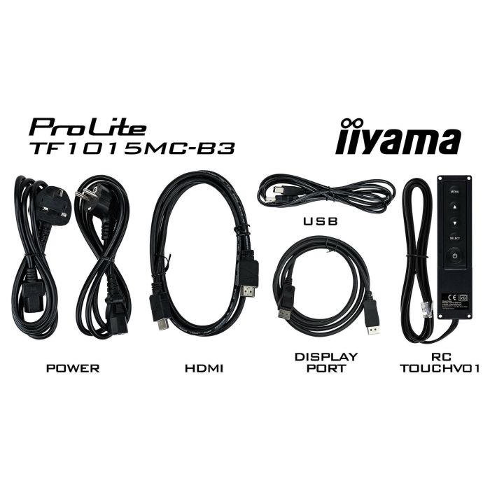 Iiyama TF1015MC-B3 Monitor táctil IPS 25.7cm (10.1") 1280x800 16:10 75Hz 500 nits HDMI+DP+USB Ethernet IP65 Negro