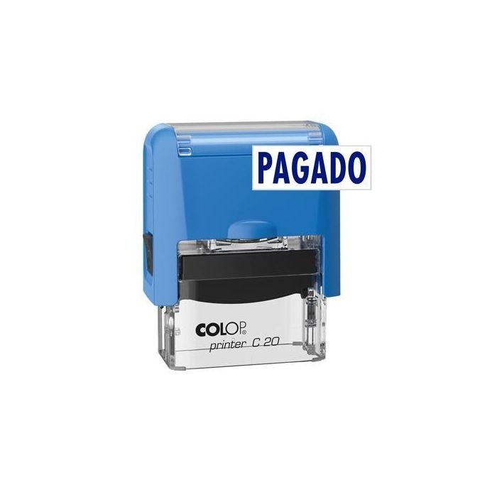 Colop Sello Printer C20 Formula " Pagado " Almohadilla E-20 14x38 mm Azul Colop Sello Printer C20 Formula " Pagado " Almohadilla E-20 14x38 mm Azul