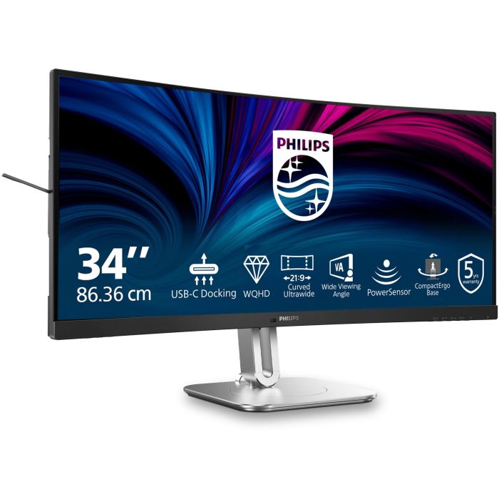 Philips 34B2U5600C Monitor Curvo LCD 34" Dual QHD (3440x1440) 120Hz 4ms, HDMI, DP, USB-C, Gris 1 Philips 34B2U5600C Monitor Curvo LCD 34" Dual QHD (3440x1440) 120Hz 4ms, HDMI, DP, USB-C, Gris 1