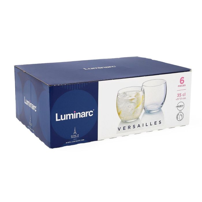Luminarc Versailles Set 6 Vasos Bajos de Vidrio Templado Transparente 35 cL 2