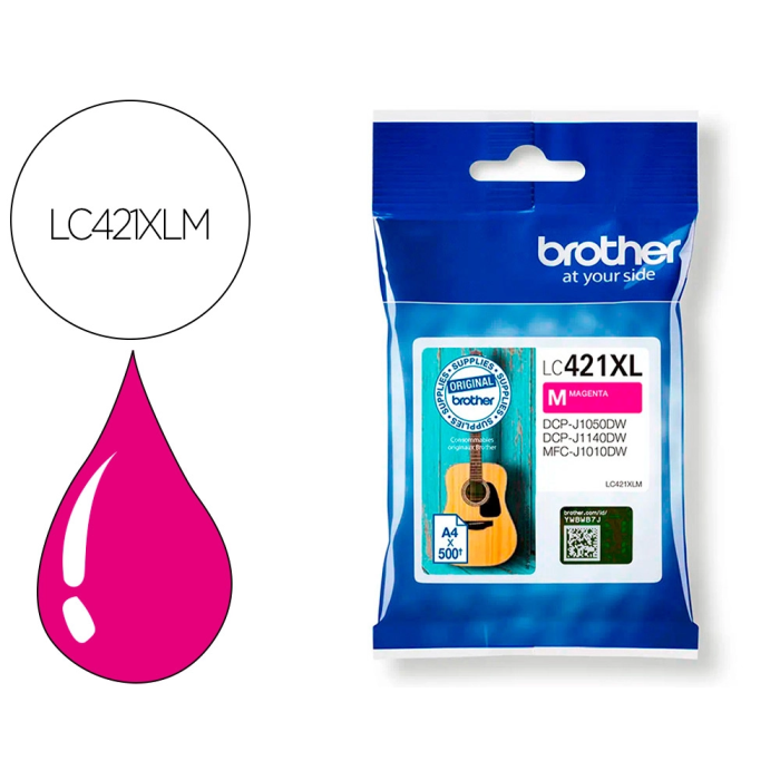 Brother Tinta LC421XLM Magenta Original 500 Páginas XL 0 Brother Tinta LC421XLM Magenta Original 500 Páginas XL 0