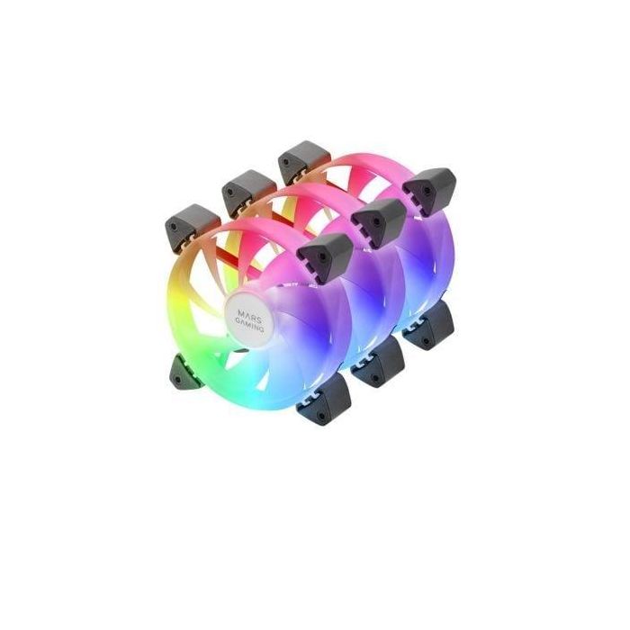 Mars Gaming MF-3A Kit 3 Ventiladores 120mm ARGB 360º Sin Marco Ultrasilenciosos compatible Aura Sync/Mystic Light/RGB Fusion 2 Mars Gaming MF-3A Kit 3 Ventiladores 120mm ARGB 360º Sin Marco Ultrasilenciosos compatible Aura Sync/Mystic Light/RGB Fusion 2