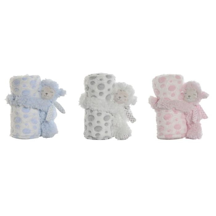 DKD Home Decor Peluche Manta Baby de Poliéster Surtido Rosa Azul Beige | 80x75x100 cm | Set 2 Piezas DKD Home Decor Peluche Manta Baby de Poliéster Surtido Rosa Azul Beige | 80x75x100 cm | Set 2 Piezas