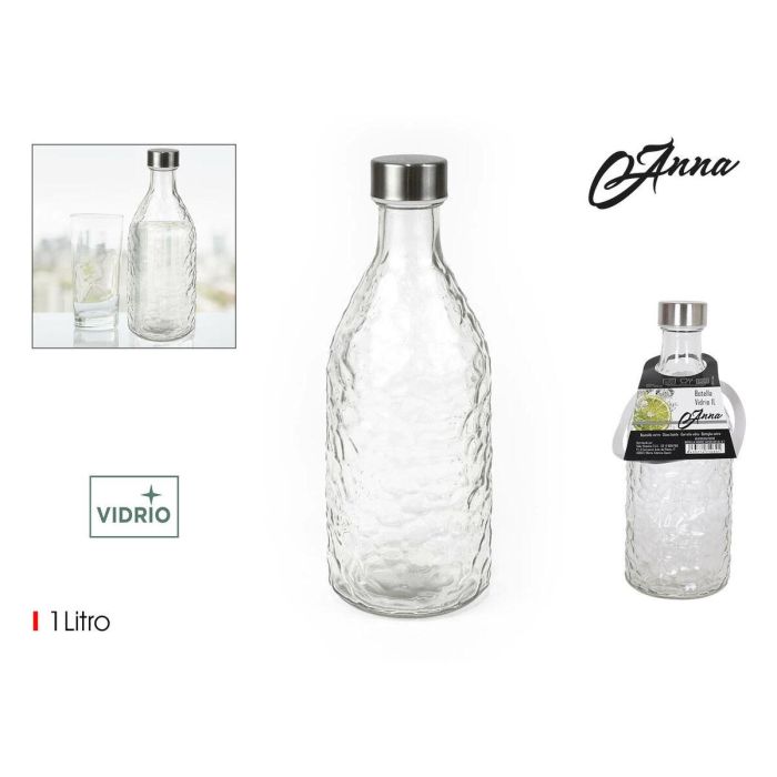 Botella de Cristal La Mediterránea Metal Vidrio 1 L (12 Unidades) 3 Botella de Cristal La Mediterránea Metal Vidrio 1 L (12 Unidades) 3