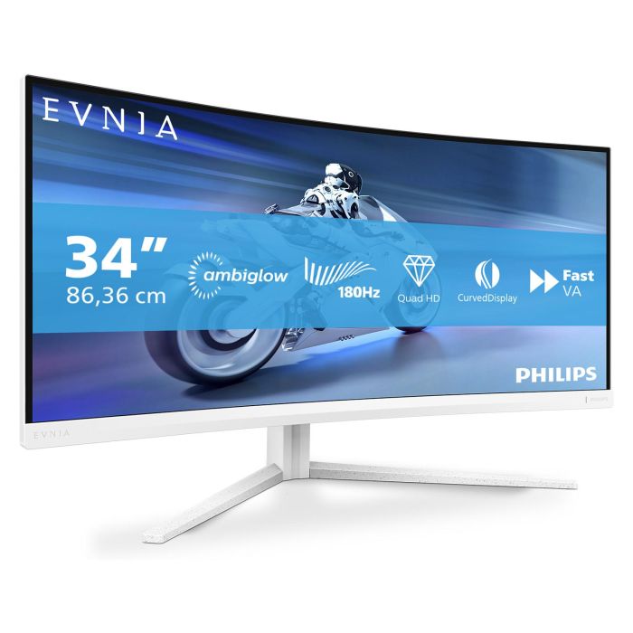 Philips Monitor Curvo 34M2C5501A 34 Pulgadas WQHD 1ms 180Hz VA 2xHDMI DP USB Blanco 1