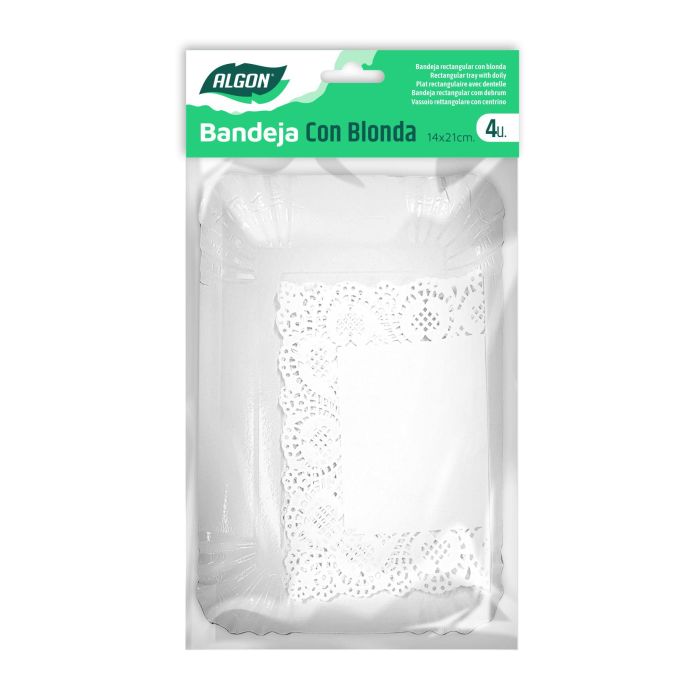 Set de 4 bandejas rectangulares Blonda 14x21 cm Algon (48 Cajas) 2 Set de 4 bandejas rectangulares Blonda 14x21 cm Algon (48 Cajas) 2