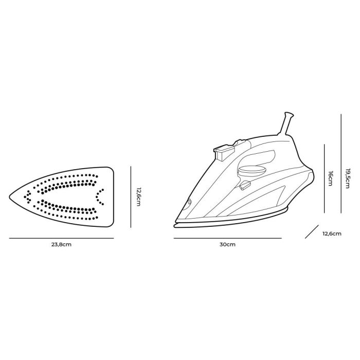 Plancha de vapor 2800 W 220-240v modelo grande edm 7