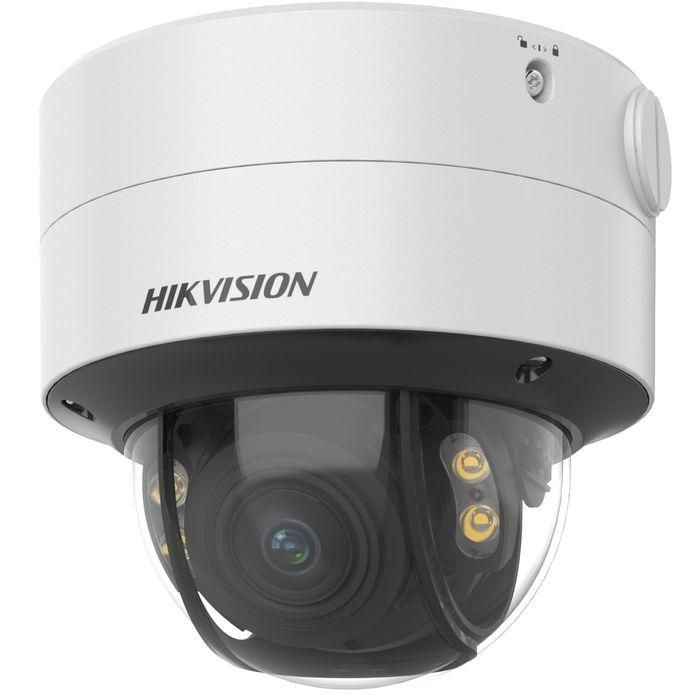 Hikvision Cámara IP Bullet 8MP 4K ColorVu 2.8-12mm Antivandálica WDR IK10 PoE Audio Alarma Luz Blanca 40m