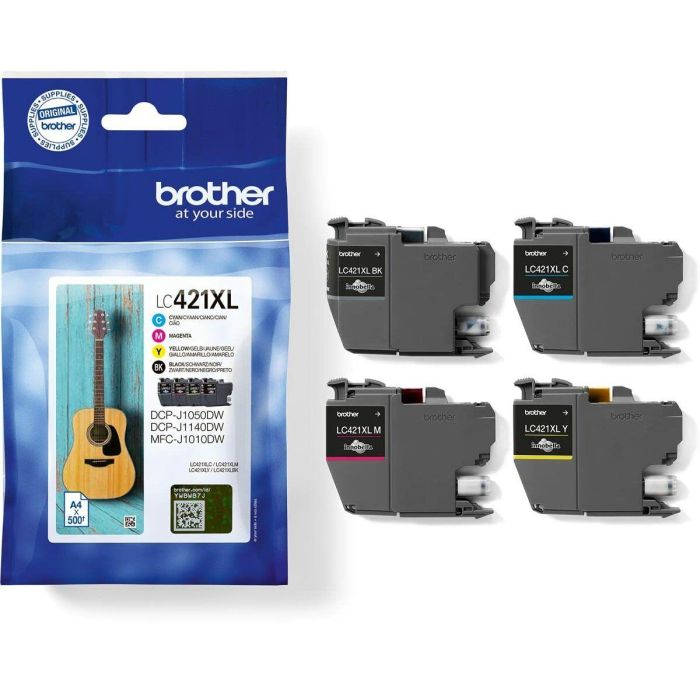 Cartucho de Tinta Original Brother LC421XL Negro/Cian/Magenta/Amarillo (4 Unidades) 1 Cartucho de Tinta Original Brother LC421XL Negro/Cian/Magenta/Amarillo (4 Unidades) 1