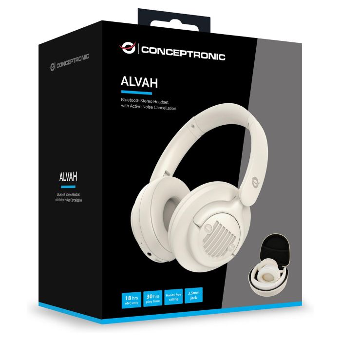 Conceptronic Auriculares Inalámbricos ALVAH02C Crema con Cancelación de Ruido Activa (ANC) y Bluetooth 5.4 4 Conceptronic Auriculares Inalámbricos ALVAH02C Crema con Cancelación de Ruido Activa (ANC) y Bluetooth 5.4 4
