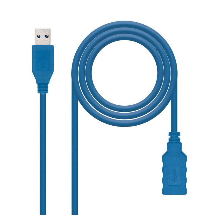 Cable Alargador USB NANOCABLE 10.01.0902-BL 2 m Azul (1 unidad) 0 Cable Alargador USB NANOCABLE 10.01.0902-BL 2 m Azul (1 unidad) 0