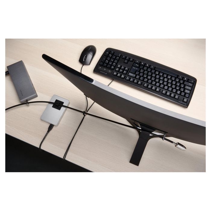 Kensington Kit de Candado para Ordenador de Sobremesa y Periféricos 2.0, Cable de 2,44 m, Negro/Plata