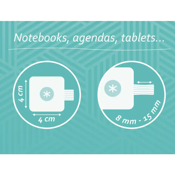 Antartik Portabolígrafos Autoadhesivo Turquesa PU Elástico para Cuaderno hasta 15mm 40x40mm 3 Antartik Portabolígrafos Autoadhesivo Turquesa PU Elástico para Cuaderno hasta 15mm 40x40mm 3