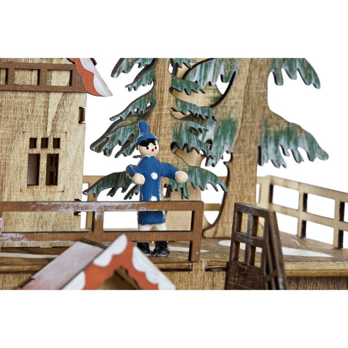 Casa Navidad Alpina DKD Home Decor Marron Oscuro Rojo 22.5 x 25.5 x 30 cm 3