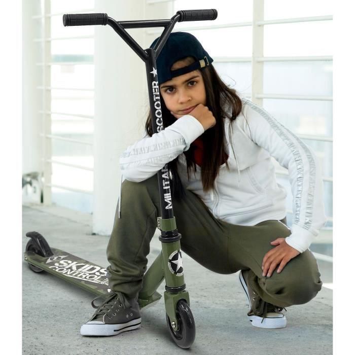 Stamp Military SKIDS CONTROL Patinete Scooter Freestyle - Ruedas 100mm PU - Rodamientos ABEC 5 - Cuadro Aluminio Reforzado - Manillar BMX 2