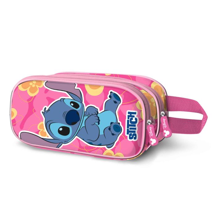 Estuche Portatodo 3D Doble Cute Disney Lilo y Stitch Rosa