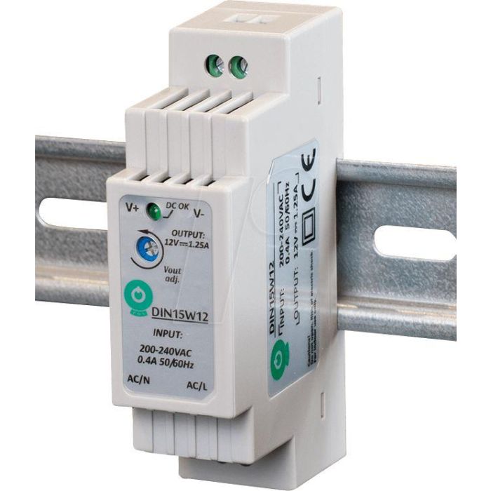 Noname Switching power supply, DIN rail, 15.12 W, 24 V, 0.63 A Noname Switching power supply, DIN rail, 15.12 W, 24 V, 0.63 A