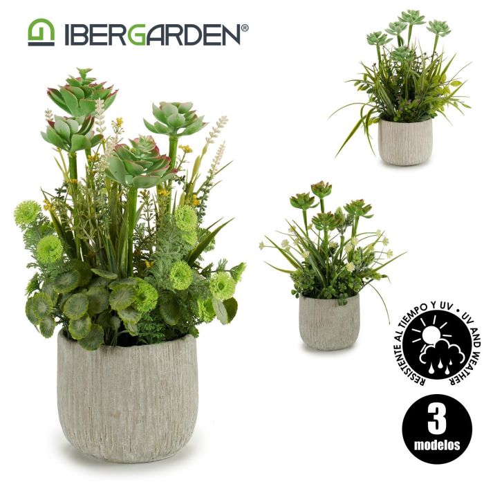Planta Artificial Tallos Maceta Cemento Surtidos Ibergarden 23X39CM (6 Unidades) 3 Planta Artificial Tallos Maceta Cemento Surtidos Ibergarden 23X39CM (6 Unidades) 3
