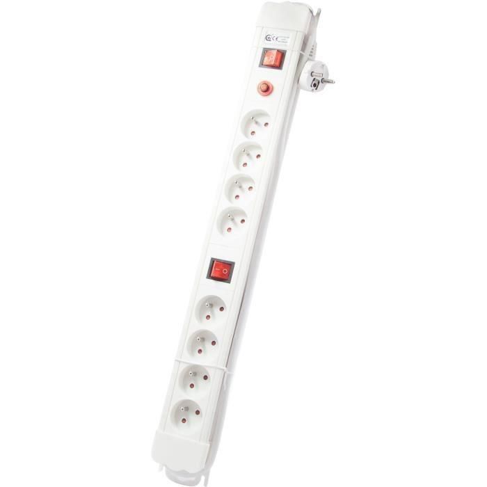 Chacon CHA48751 Bloque con 2 interruptores, 8 x 16 A, cable de 1,5 metros, color Blanco (Tipo FR) Chacon CHA48751 Bloque con 2 interruptores, 8 x 16 A, cable de 1,5 metros, color Blanco (Tipo FR)