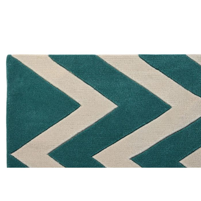 DKD Home Decor Alfombra Urban Bicolor Diseño Zigzag Poliéster 180x120 cm. Calidad 1800 gsm, Mantenimiento Lavado en Seco. 1